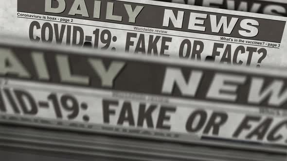 Covid-19 pandemic news fake or fact newspaper printing press