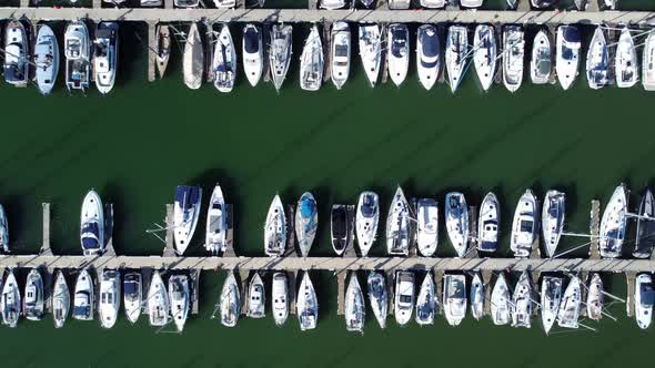 boats in the harbour (topdown)