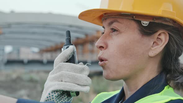 Close Up of Female Construction Site Supervisor