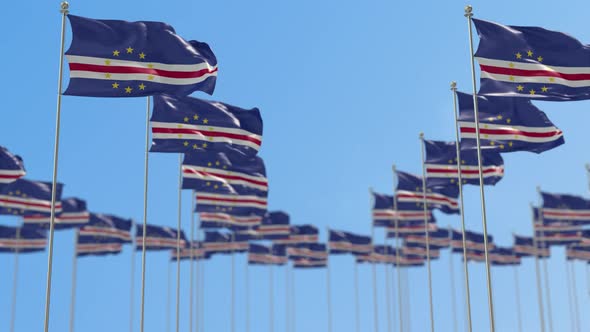 Cape Verde Row Of National flags Walk Throw Animation alt