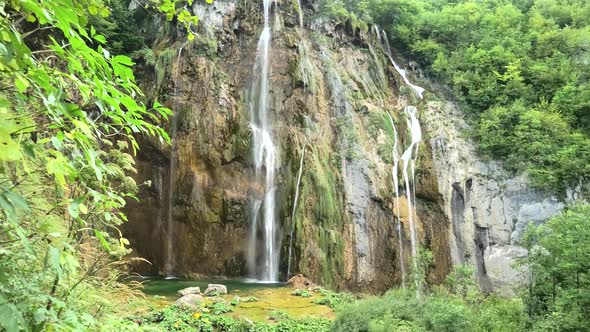 Waterfall in Plitvice Lakes National Park