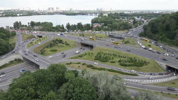 Kyiv. Ukraine: Road Junction. Aerial View