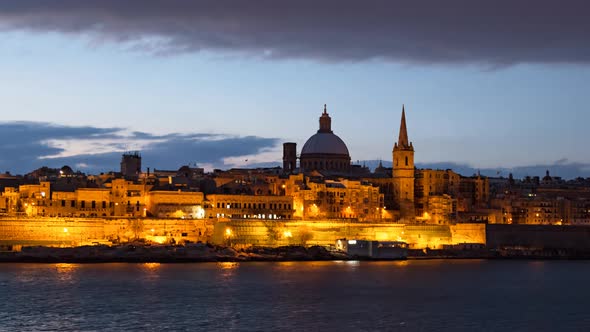 Night Hyperlapse of Valletta, Malta