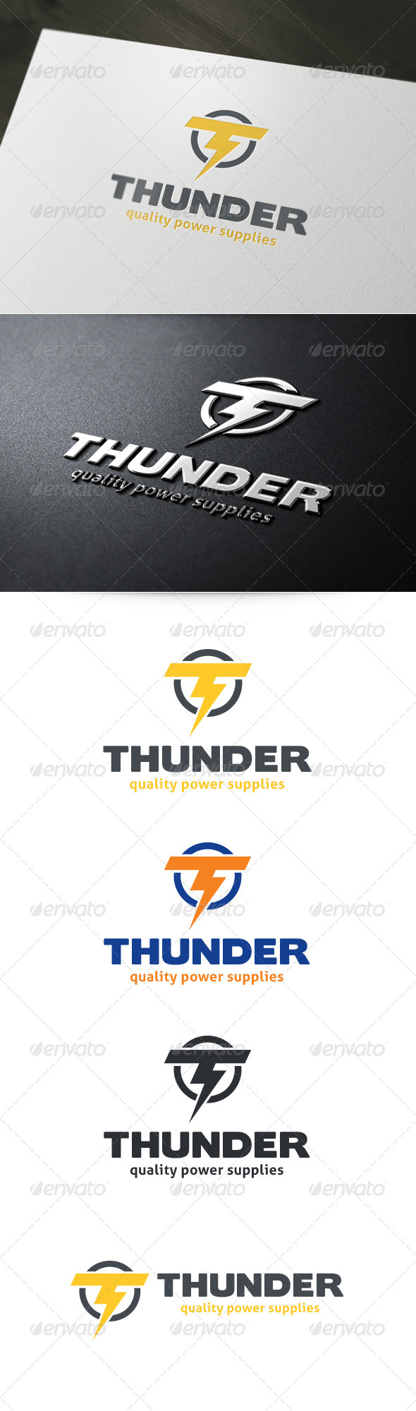 Letter T - Thunder Logo