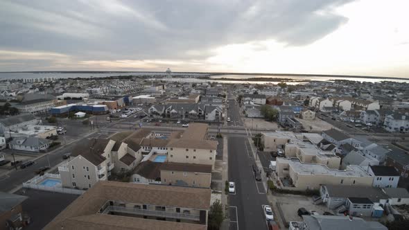 View of the Town From a Height Against the Seaside Heights Bay NJ USA