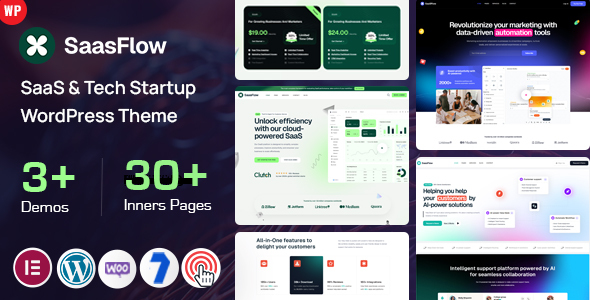 Saasflow - SaaS & Tech Startup WordPress Theme