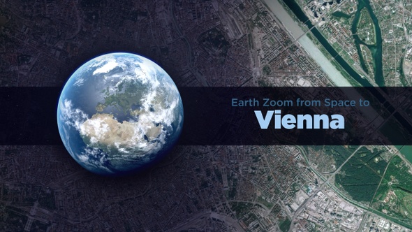 Vienna (Austria) Earth Zoom to the City from Space