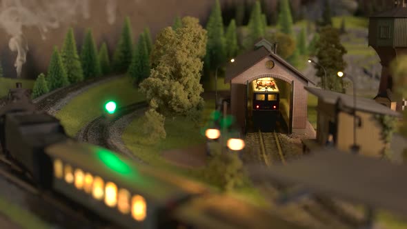 Model Train Station at Miniature Forest.