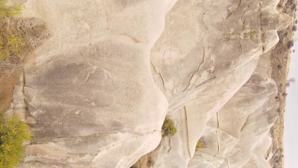 Vertical Video Cappadocia Landscape Aerial View