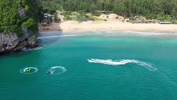 AH - Jetski in Tropical Ocean and Beautiful Island 06