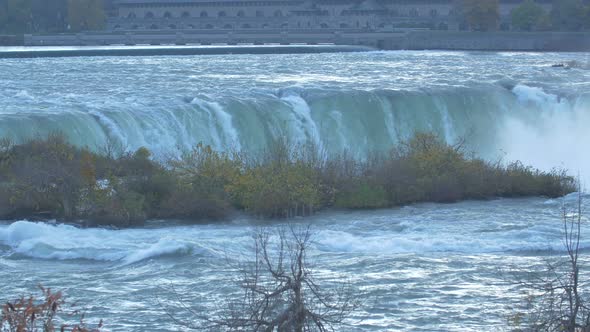Water flowing down the Niagara Falls