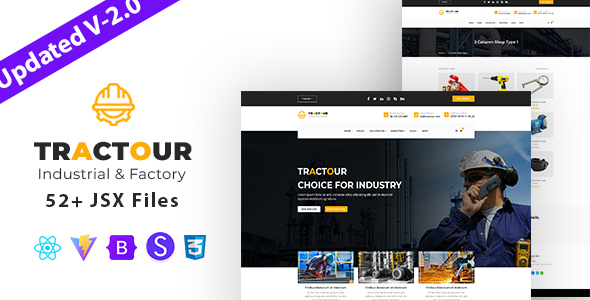 Tractour - Industrial/ Manufacturing React JS Template