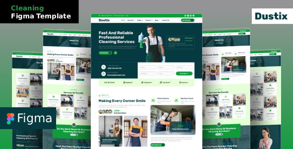 Dustix - Cleaning Services Figma Template