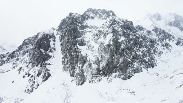 Aerial Landscape of Beautiful Winter Mountains