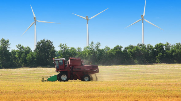 Field, Wind Power And Harvester