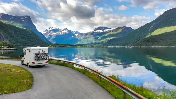 Family Vacation Travel RV, Holiday Trip in Motorhome