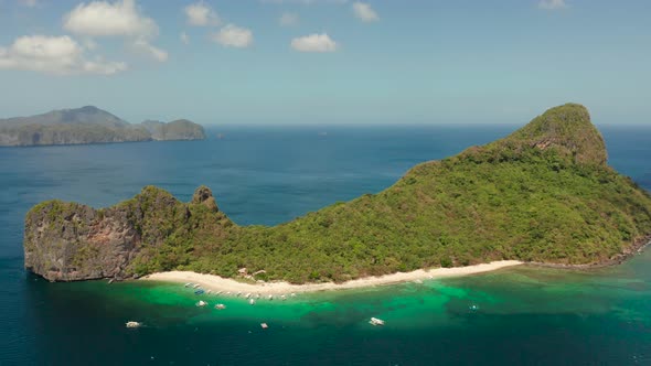 Tropical Island with Sandy Beach