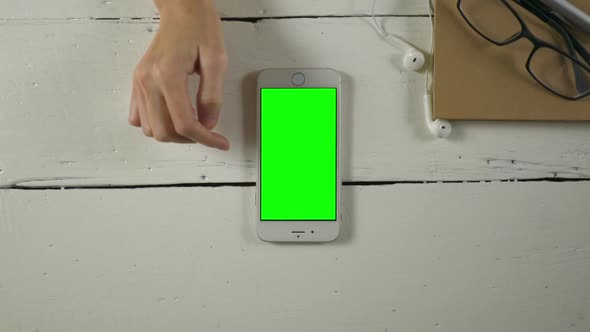 Touch Screen On Smartphone With Green Screen