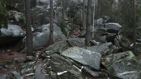 Large Rocks In The Carpathian Forest