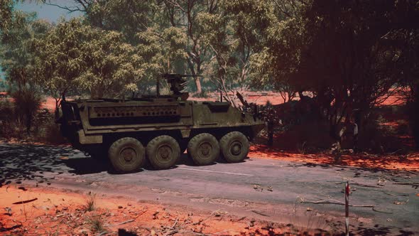 Armored Battle Army Tank on the Road