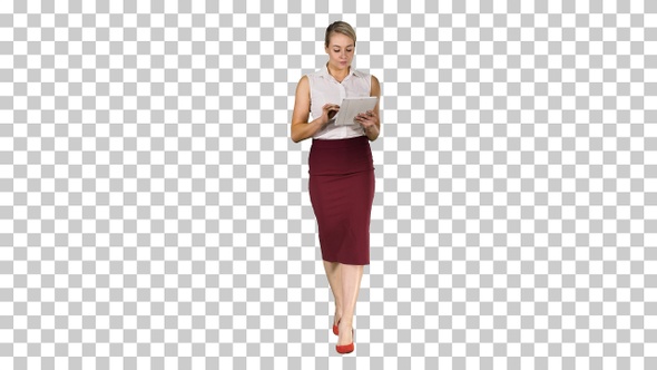 Young professional business woman using tablet computer