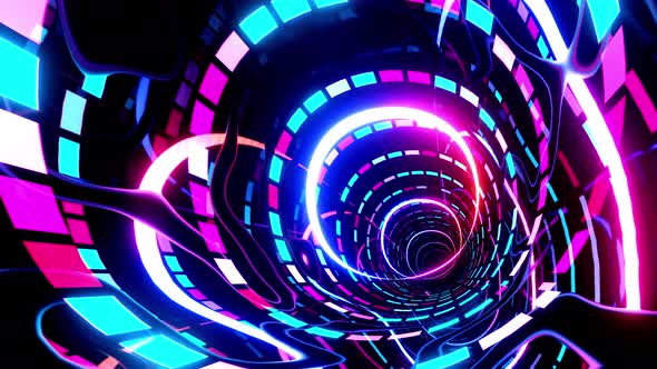 Round Glow Futuristic Tunnel