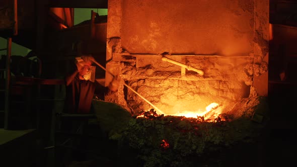 Process of steel production at the factory