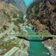 Beautiful Bhagirathi river flowing through stones under the bridge near the bank of Highway road - VideoHive Item for Sale