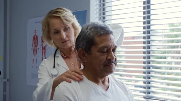 Physiotherapist at work in a hospital