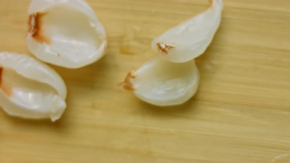 Cut Litche Fruit Into Pieces