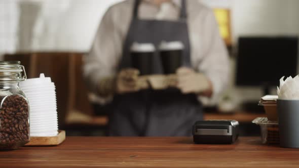 Paying with Smartwatch in Cafe