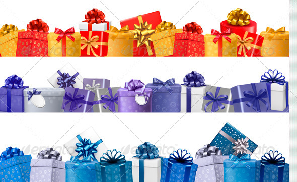 Set of Shopping Banners with Gift Colorful Boxes