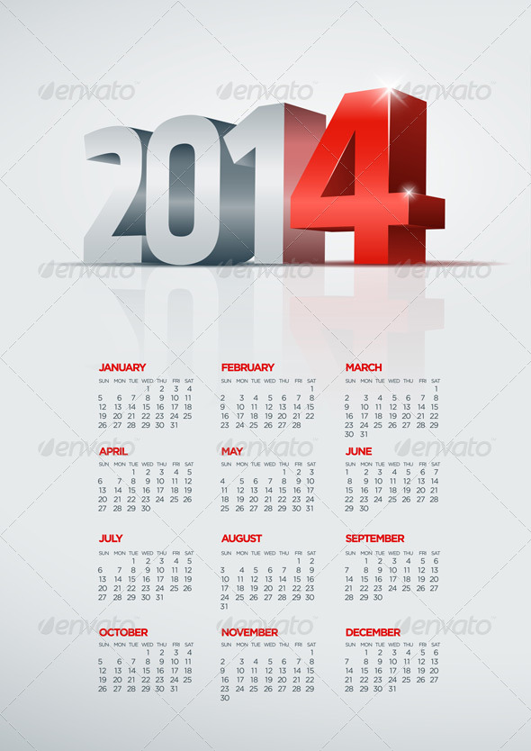 Year 2014 Calendar