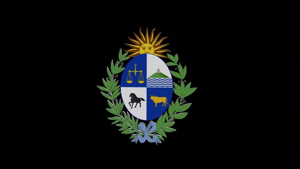 Coat Of Arms Of  Uruguay With Alpha Channel   - 4K