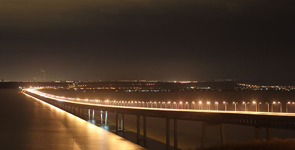 Night City Highway Bridge Time Lapse