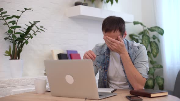 Tired Worker Overworked On Computer