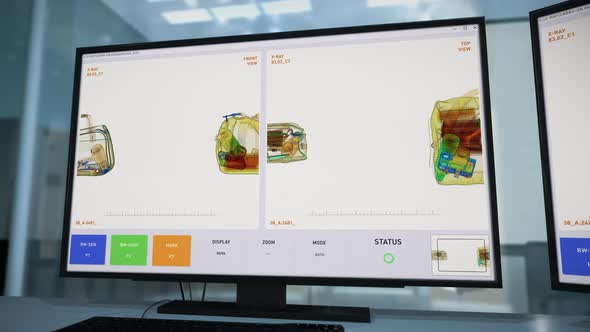 Screening of the luggage identifies scissors inside of the passengers backpack alt