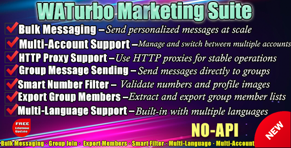 WaTurbo Whatsapp Marketing Suite – Bulk Send, Group Join & Smart Filter