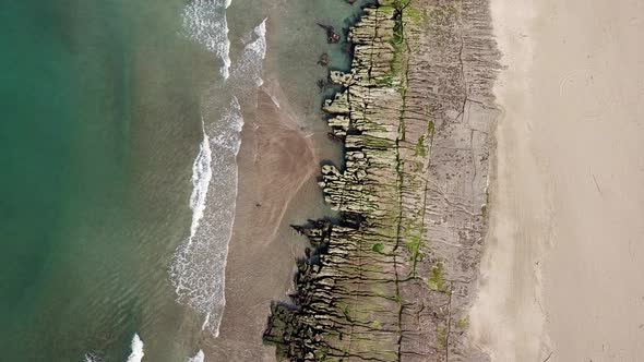 Drone fly over sea coast