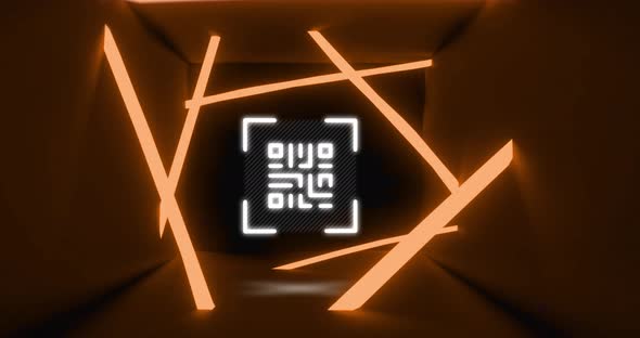 Animation of flickering white QR code  alt