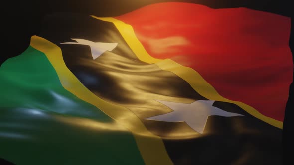 Saint Kitts and Nevis Flag Low Angle View