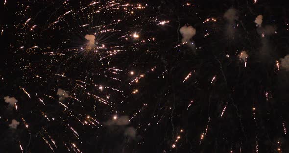 Fireworks show against the background of the night sky