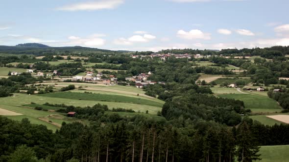German panorama over the green hills