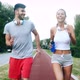 Beautiful Couple Jogging and Fitness Training Outdoor - VideoHive Item for Sale