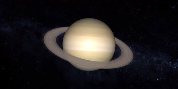Saturn planet with milky way galaxy.