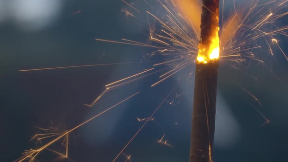 Burning Sparkler Close Up