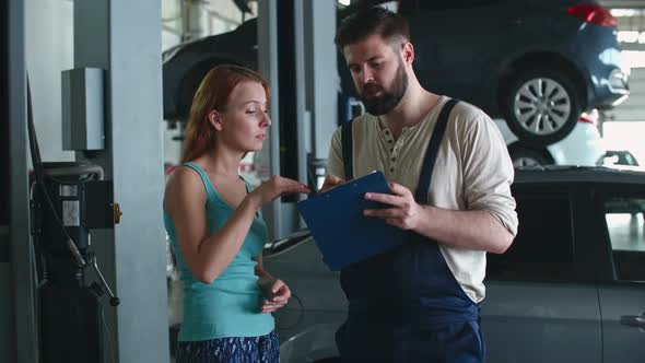 Woman at Auto Repair Garage alt