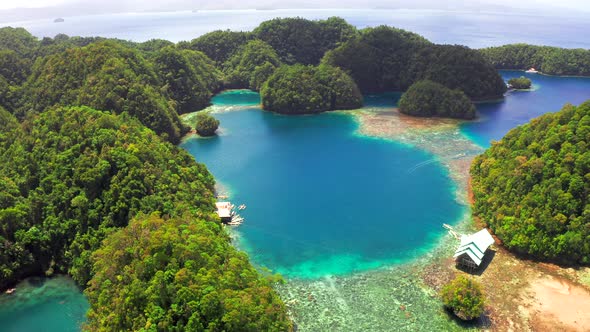 Tropical Sea Bay and Lagoon, Beach in Bucas Grande Island, Sohoton Cove, Philippines. Tropical