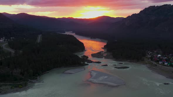 The Mountain River View From High