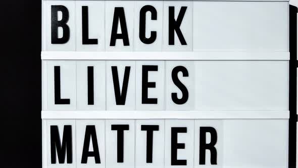 BLACK LIVES MATTER Text on a Black and White Background